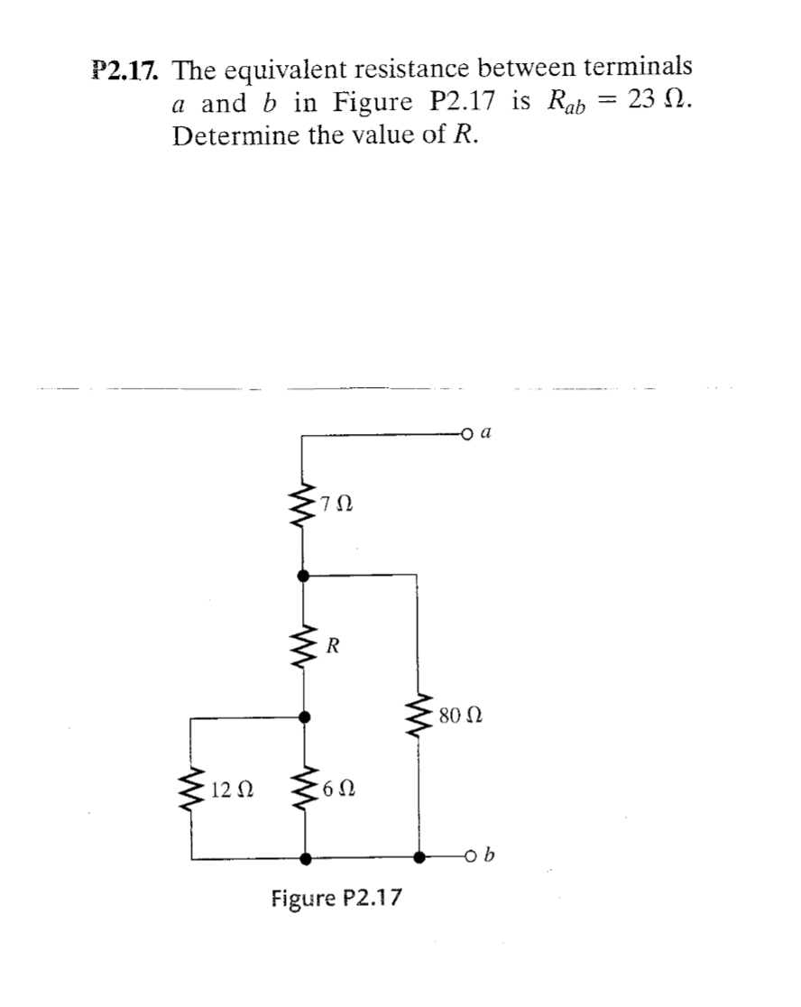 Solved = P2.17. The Equivalent Resistance Between Terminals | Chegg.com