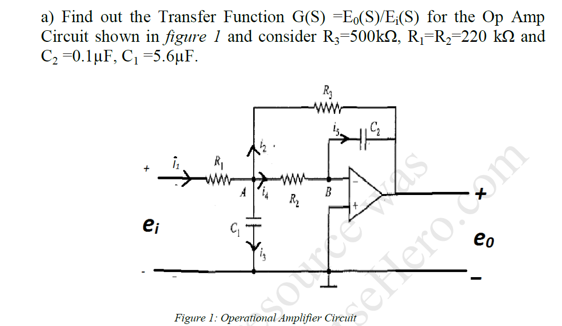 Solved a) Find out the Transfer Function G(S) =E.(S)/E;(S) | Chegg.com
