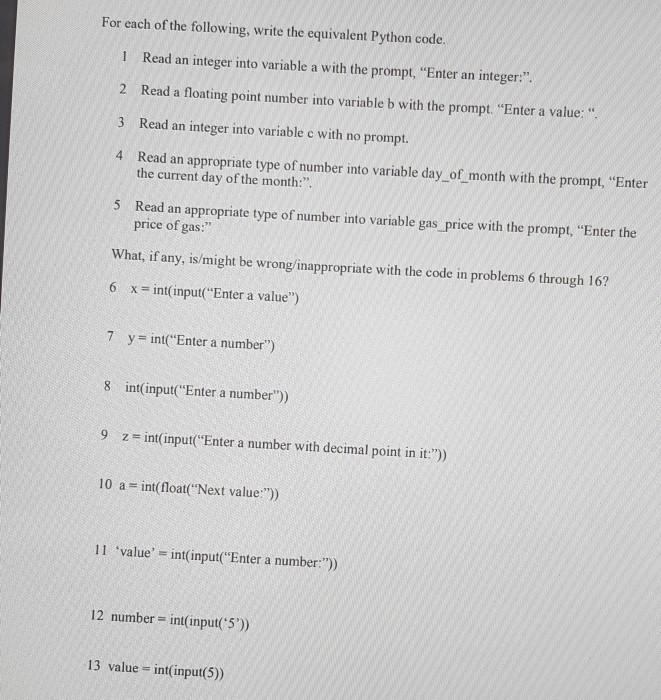 Solved For each of the following write the equivalent Chegg com