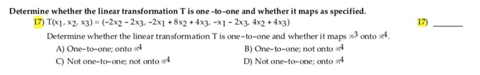 Solved Determine whether the linear transformation T is | Chegg.com