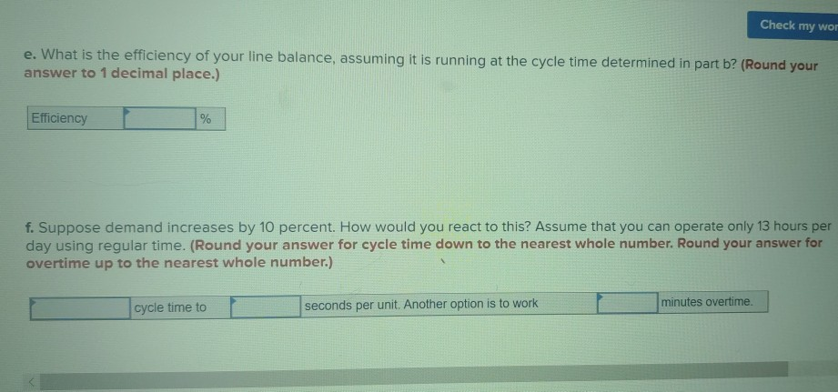Solved Check my work An assembly line is to be designed to | Chegg.com