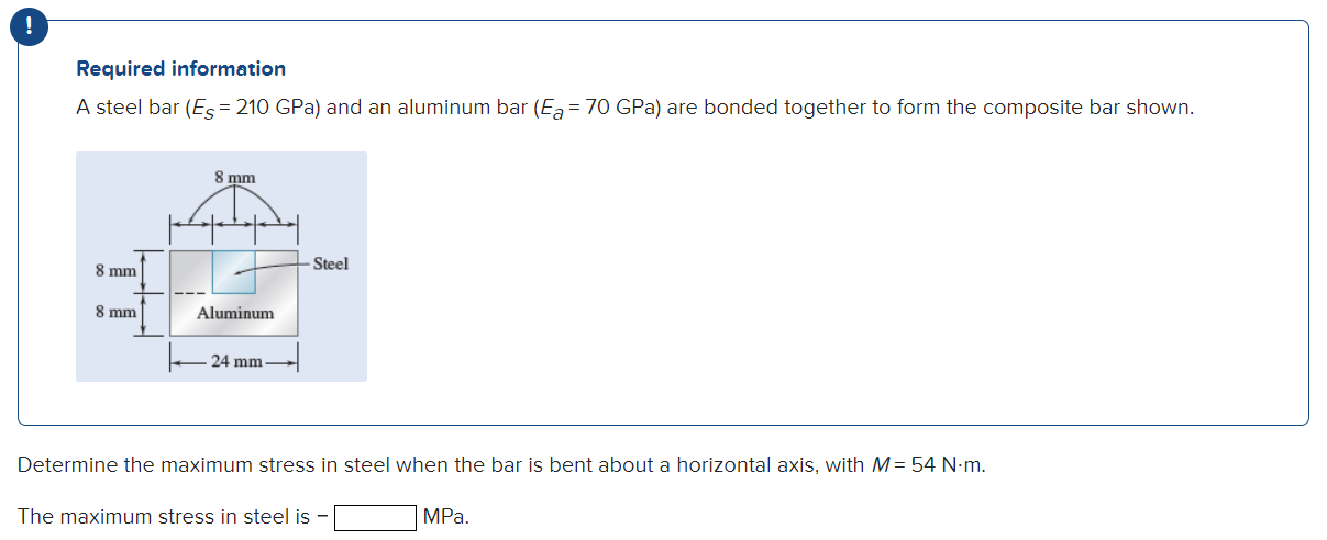 Solved Required Information A Steel Bar (ES=210GPa) And An | Chegg.com