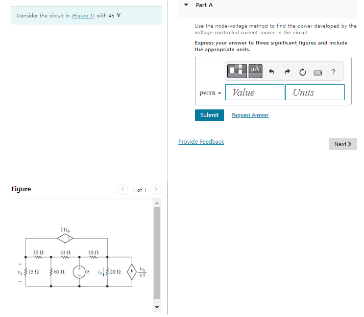 Solved Consider the circuit in with 45 V. Use the | Chegg.com