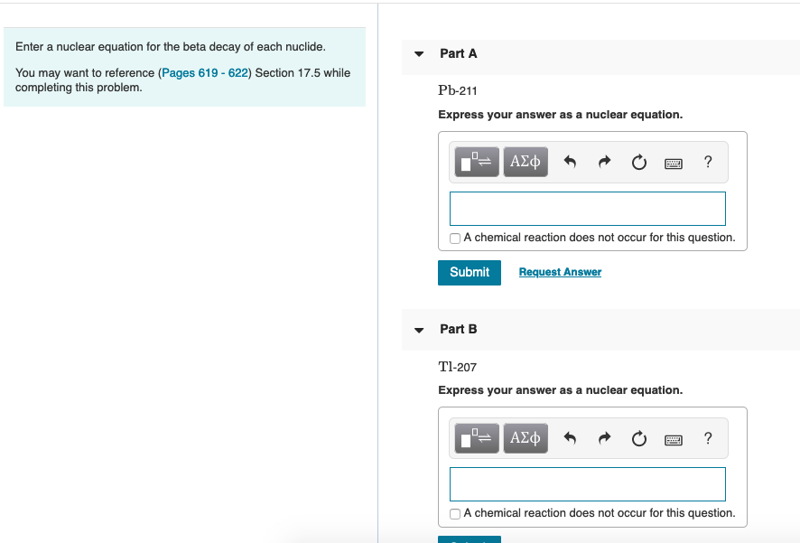 Solved Enter A Nuclear Equation For The Alpha Decay Of Each Chegg