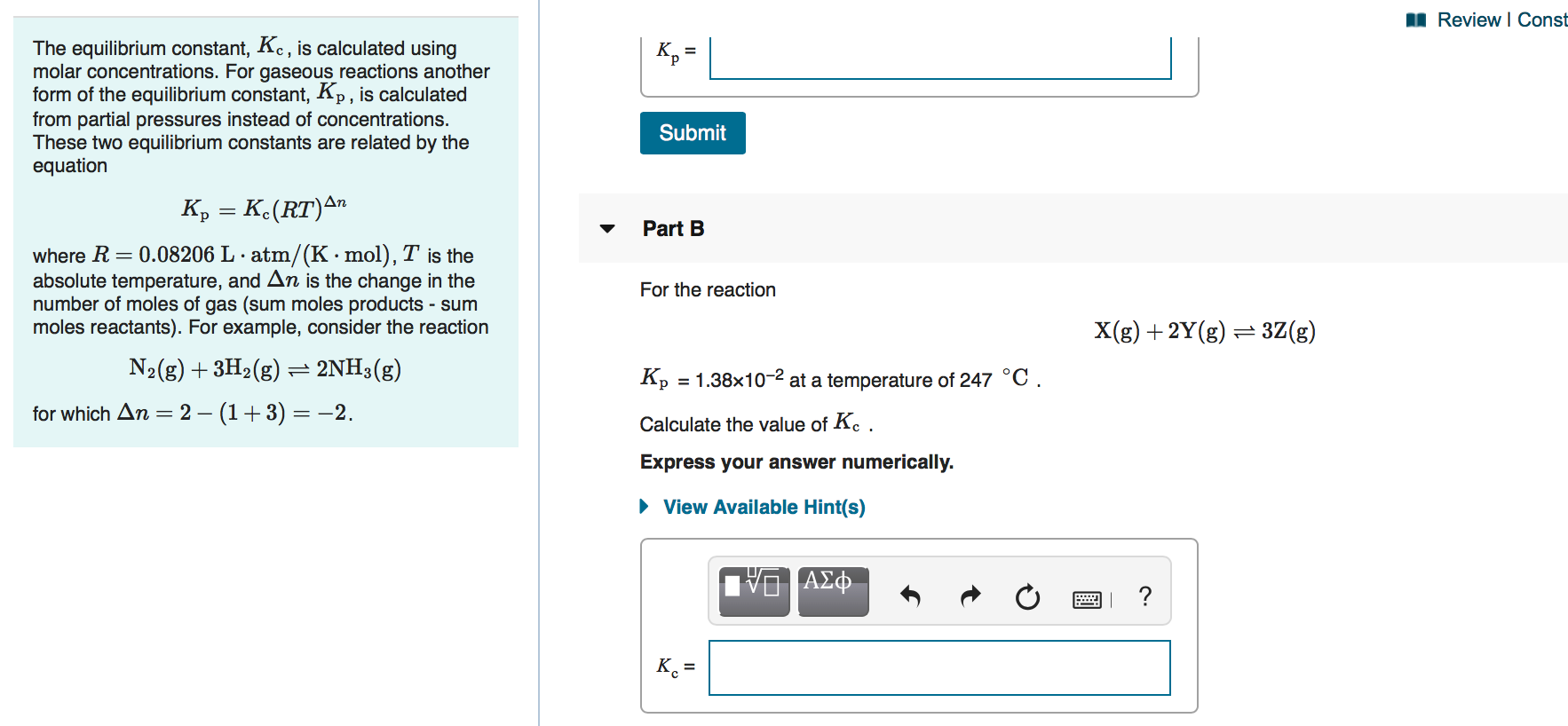 Solved 1. Consider The Following Reaction: 1. | Chegg.com