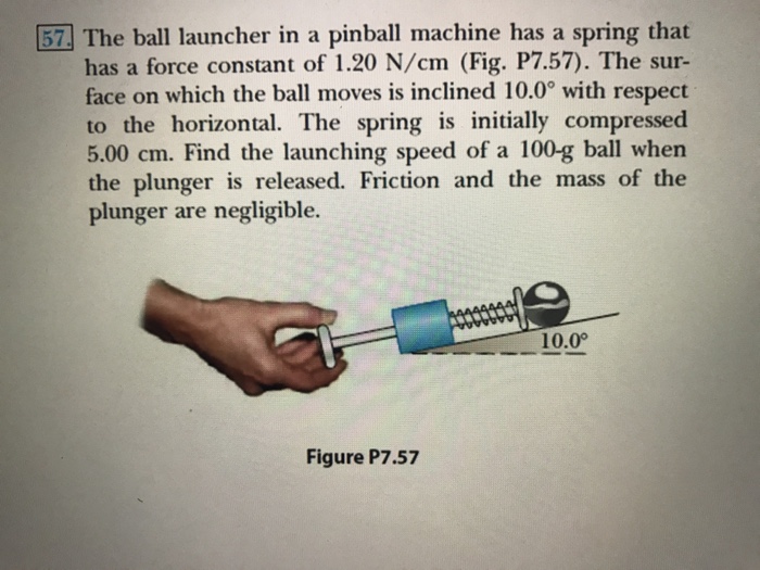 Solved 57 The ball launcher in a pinball machine has a