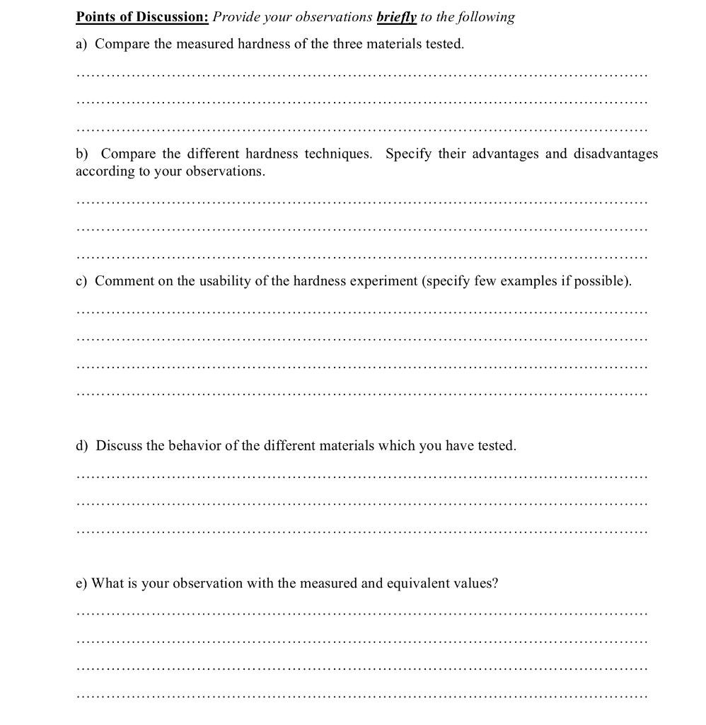 Solved Table 1 Brinell Hardness Test Parameter Units AL | Chegg.com