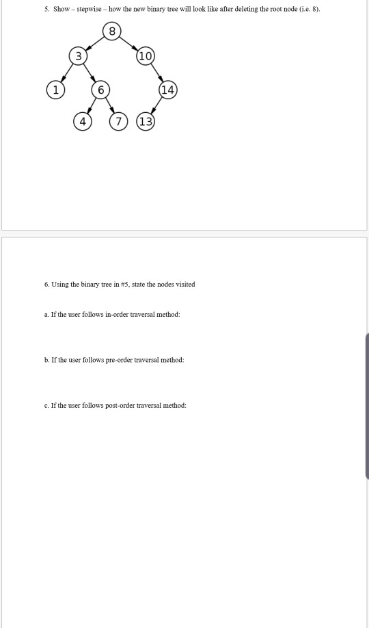 Solved 5. Show - stepwise - how the new binary tree will | Chegg.com