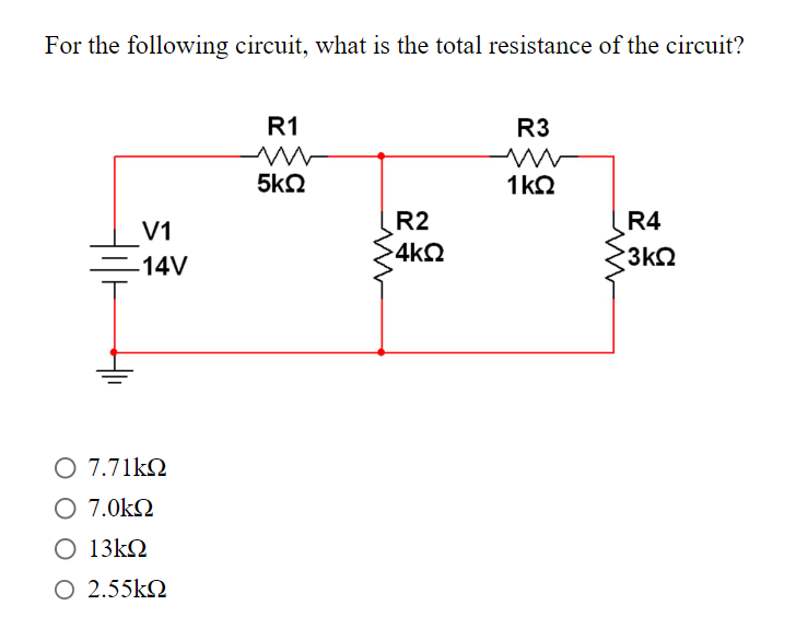 Solved For the following circuit, what is the total | Chegg.com