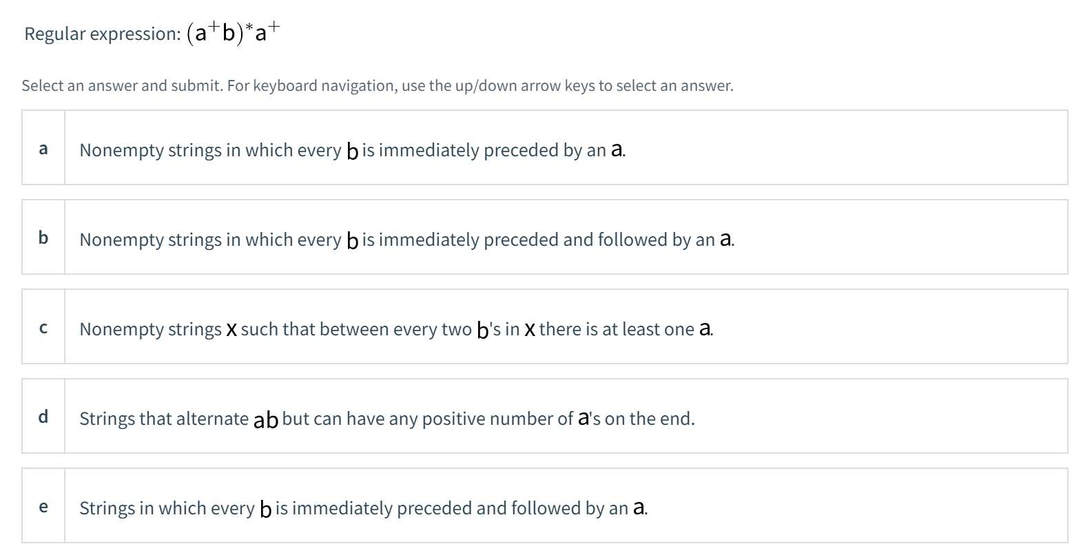 Solved The first five questions use alphabet ? = {a, b} and | Chegg.com