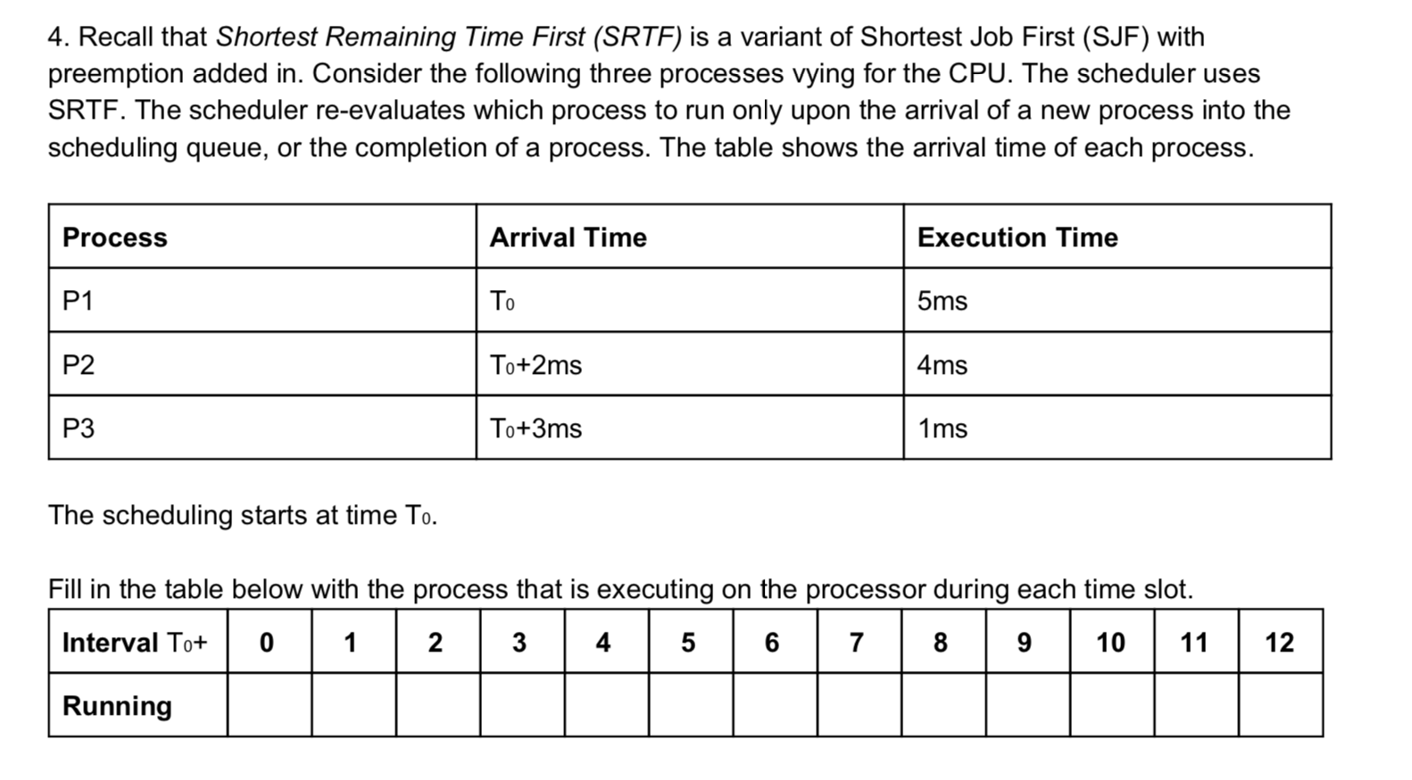 Shortest Remaining Time First Scheduling Program In Java