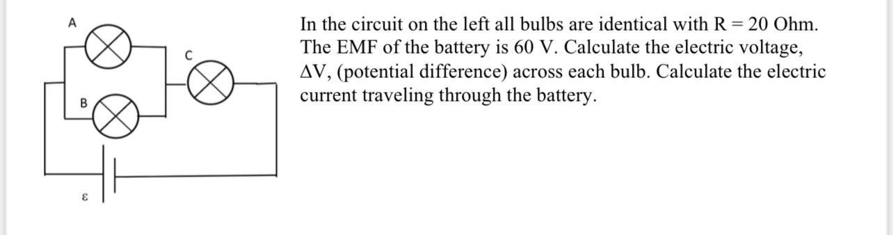 Solved A In the circuit on the left all bulbs are identical | Chegg.com