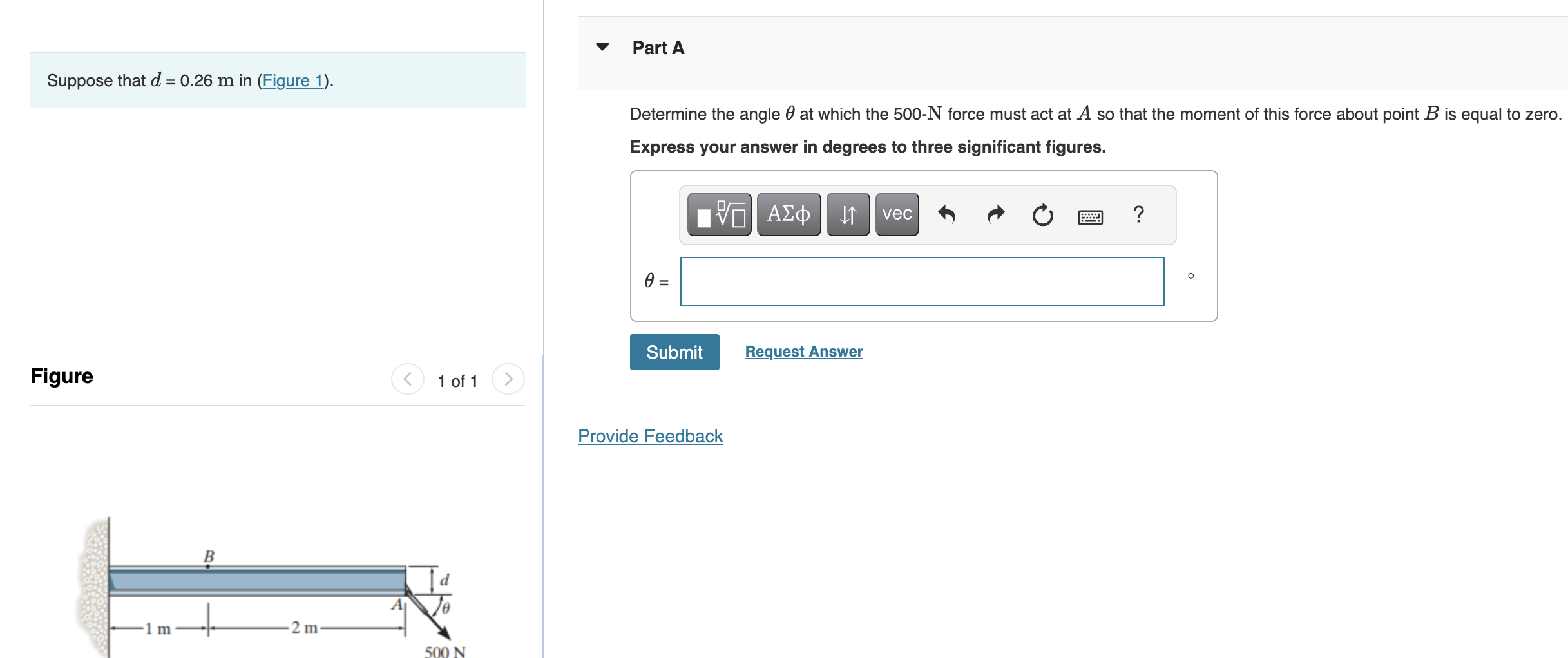 Solved Suppose that d=0.26 m in (Figure 1). Determine the | Chegg.com