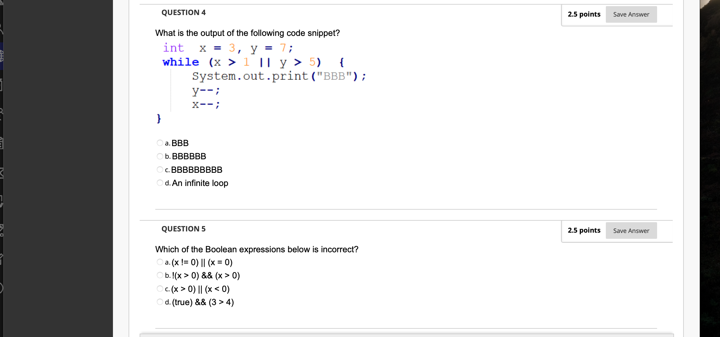 Solved What Is The Output Of The Following Code Snippet? Int | Chegg.com