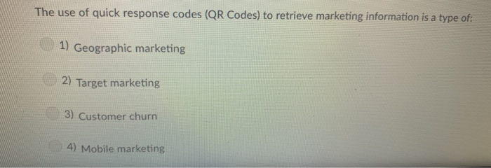 Solved The use of quick response codes (QR Codes) to | Chegg.com
