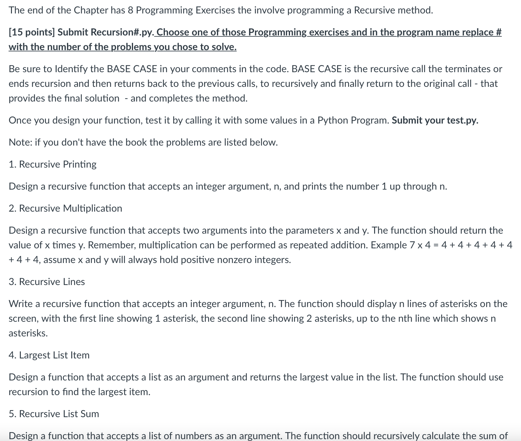 Solved The end of the Chapter has 8 Programming Exercises | Chegg.com