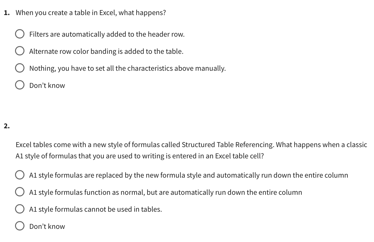 solved-1-when-you-create-a-table-in-excel-what-happens-chegg