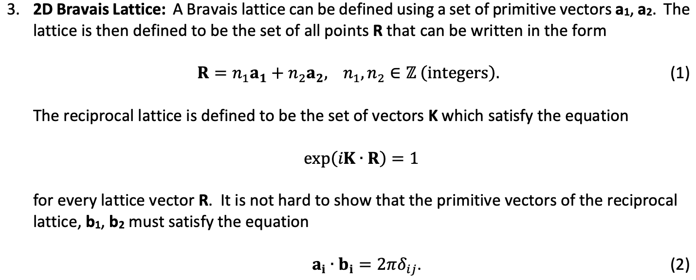 3. 2D Bravais Lattice: A Bravais lattice can be | Chegg.com