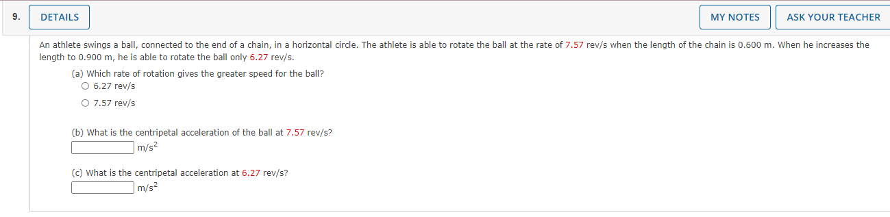 Solved 9. DETAILS MY NOTES ASK YOUR TEACHER An athlete | Chegg.com