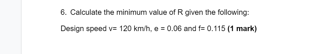 Solved 6. Calculate the minimum value of R given the | Chegg.com