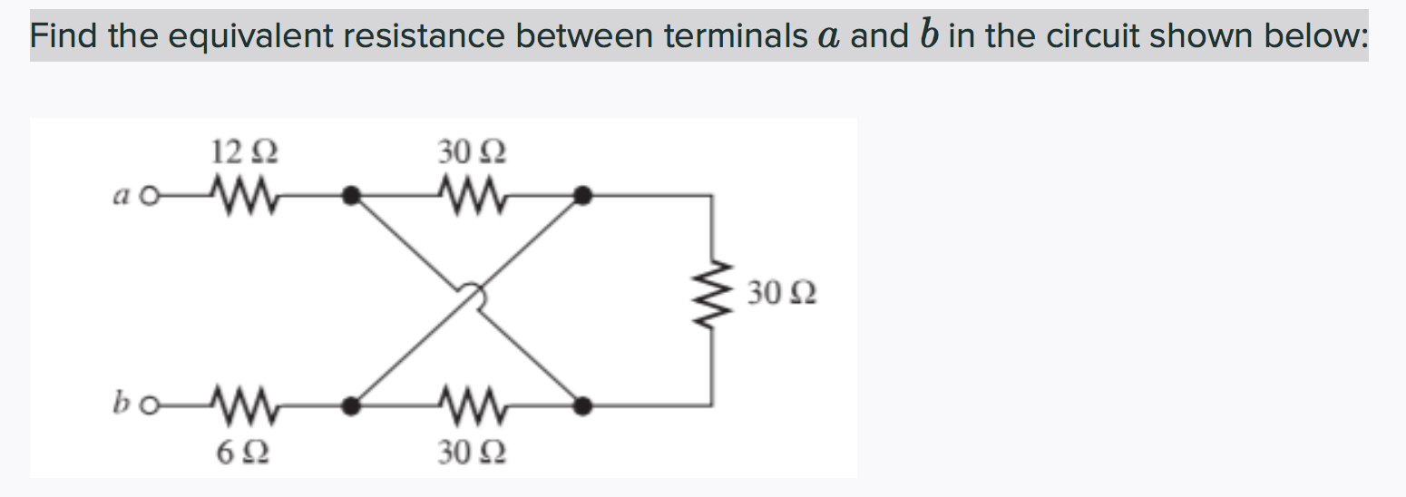 Solved Find The Equivalent Resistance Between Terminals A | Chegg.com