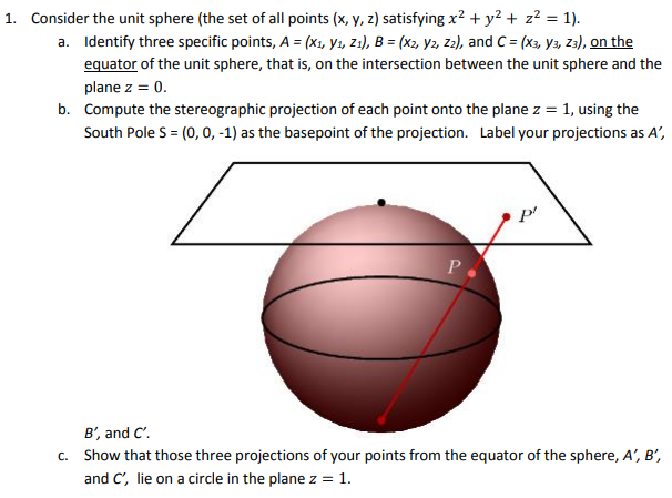 Solved 1 Consider The Unit Sphere The Set Of All Points 8269