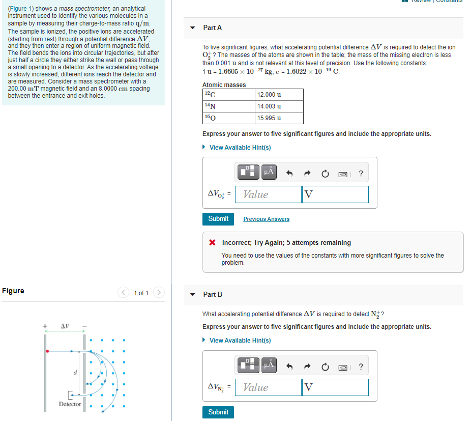 Solved Part A (Figure 1) Shows A Mass Spectrometer, An | Chegg.com