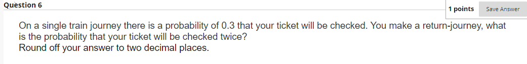 Solved Question 6 1 points Save Answer On a single train | Chegg.com