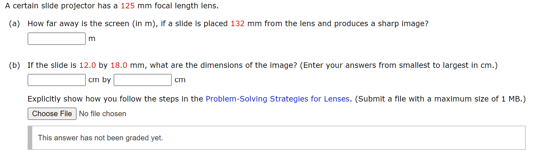 Solved A certain slide projector has a 125 mm focal length