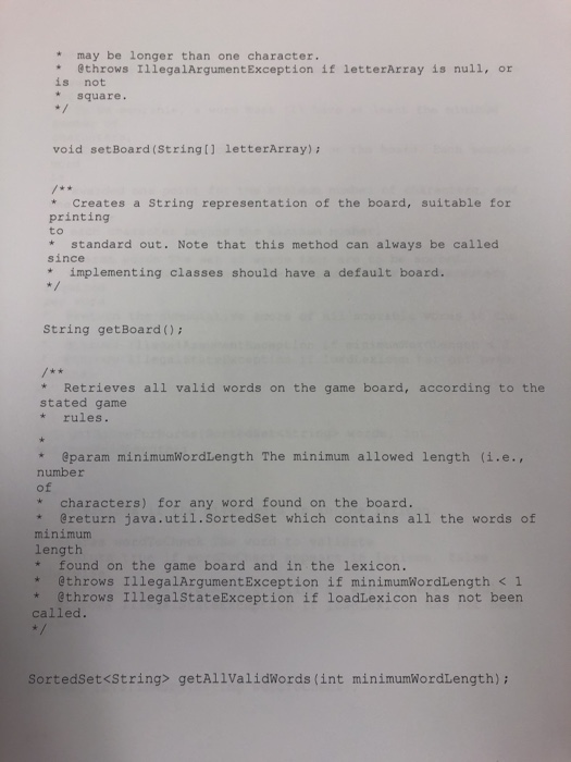 Solved Create a class for the following WordSearchGame | Chegg.com