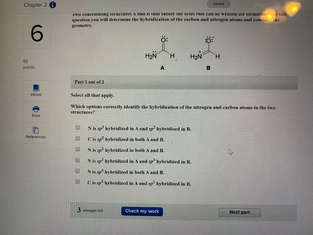 Solved Chapter 20 Saved I Wo contributing structures A and B | Chegg.com