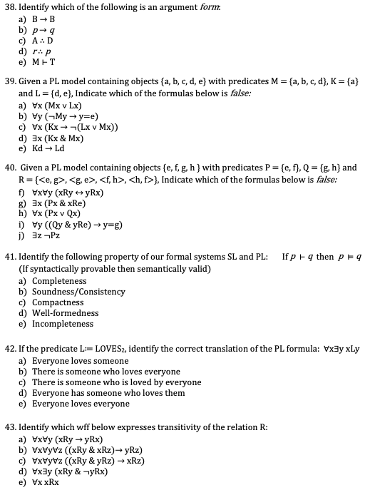 Solved 38 Identify Which Of The Following Is An Argument Chegg Com