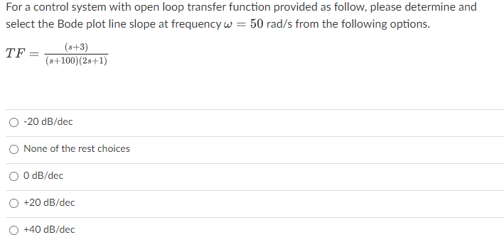 Solved For a control system with open loop transfer function | Chegg.com