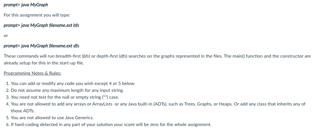 Solved Graphs For this assignment you will write a program | Chegg.com