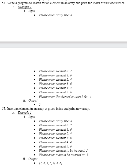 Solved 54. Write a program to search for an element in an | Chegg.com image.