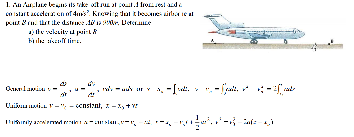 solved-1-an-airplane-begins-its-take-off-run-at-point-a-chegg