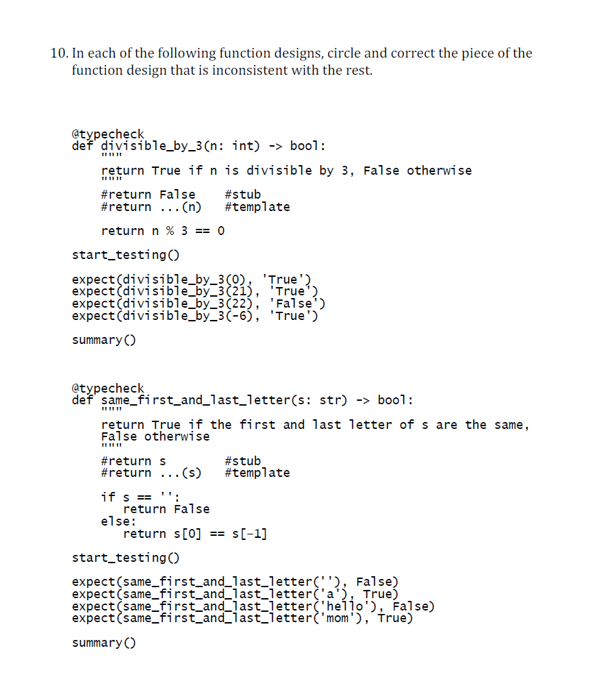Solved How to Design Functions Worksheet 1. For each of the | Chegg.com