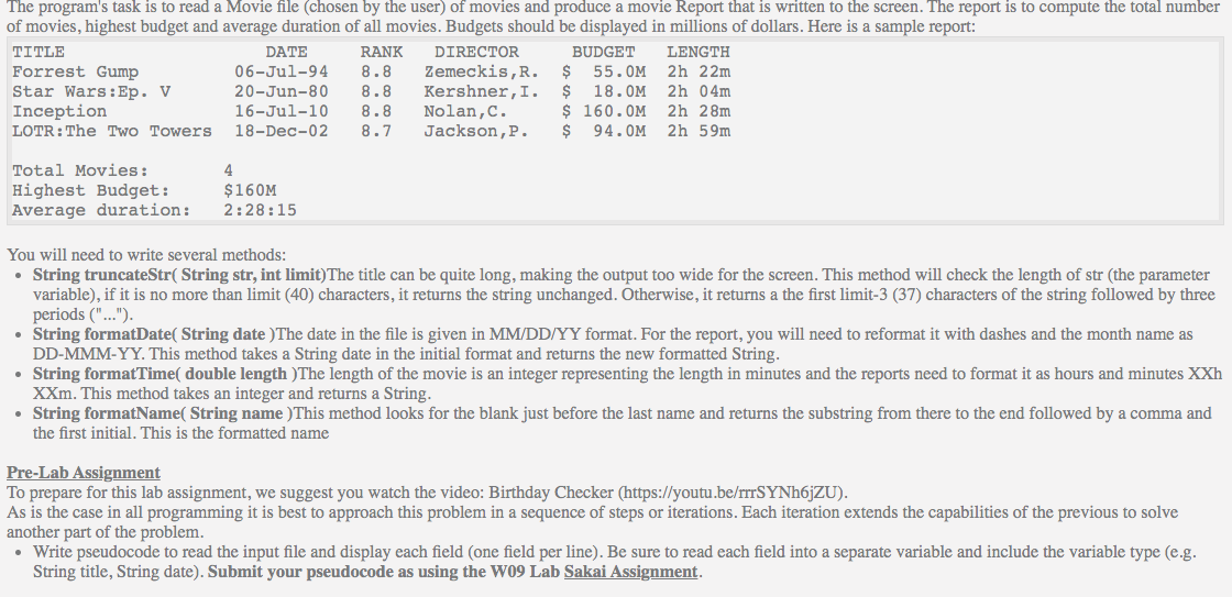 Solved W09 Lab Top Movies List Problem Statement We Re A Chegg Com