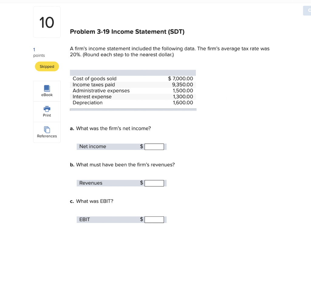 Solved A firm's income statement included the following | Chegg.com