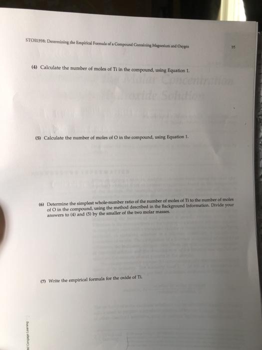 Solved 3. A student used the procedure described in this | Chegg.com