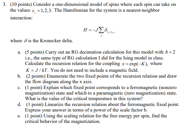 3. (10 points) Consider a one-dimensional model of | Chegg.com