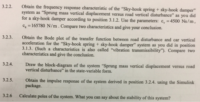 2. Analysis of a passive suspension system of a | Chegg.com