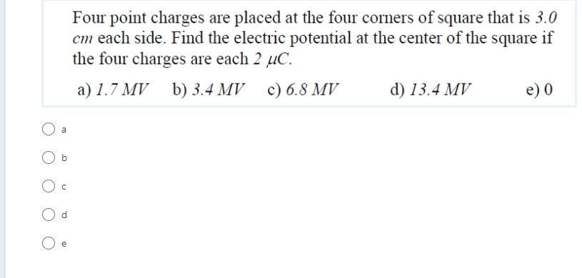 Solved Four Point Charges Are Placed At The Four Corners Of | Chegg.com