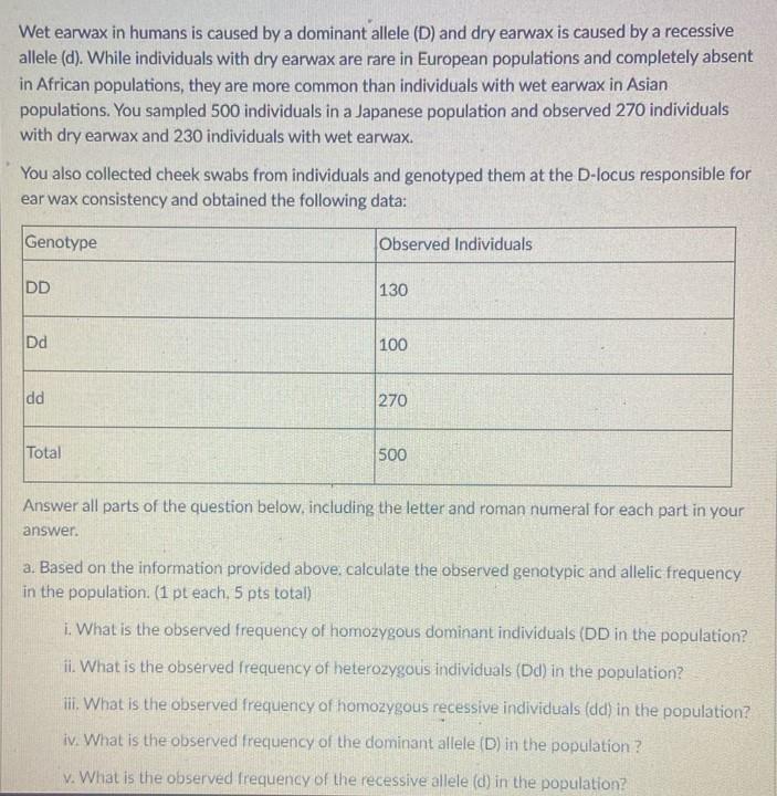 Wet earwax in humans is caused by a dominant allele