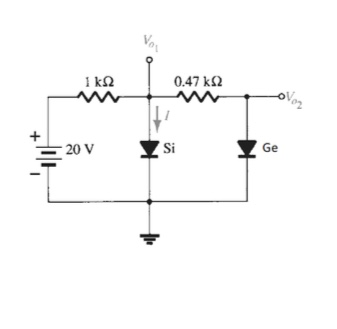 Solved Find the VO1, VO2 and I values for Silicon diode in | Chegg.com