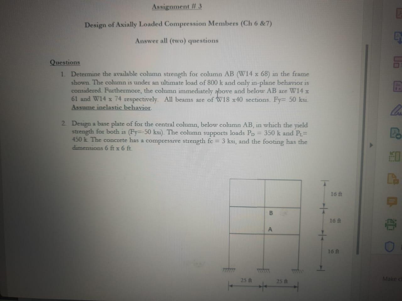 Solved Design Of Axially Loaded Compression Members (Ch 6 \& | Chegg.com