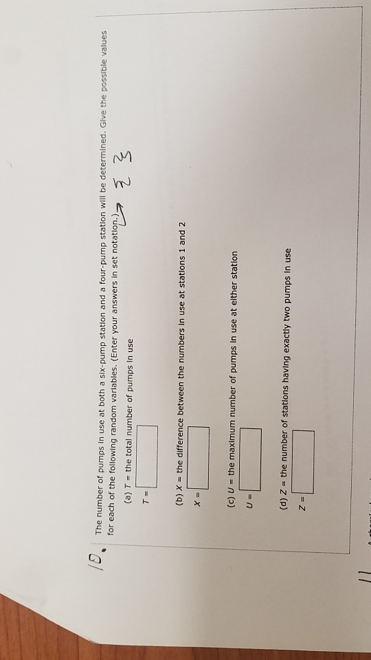 Solved The number of pumps in use at both a sixpump station