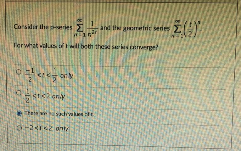 Solved Consider the p-series Σ 1 and the geometric series | Chegg.com