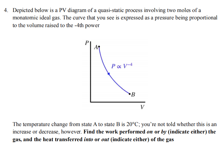 Solved 4. Depicted below is a PV diagram of a quasi-static | Chegg.com