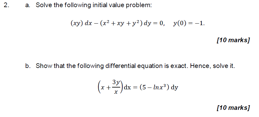 Solved a. Solve the following initial value problem: | Chegg.com